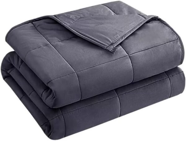 yescool Weighted Blanket for Adults (20 lbs, 60” x 80”, Gray) Cooling Heavy Blanket for Sleeping Excellent for 190-210 lbs, Queen Dimension Breathable Blanket with Premium Glass Bead, Machine Washable - Image 2