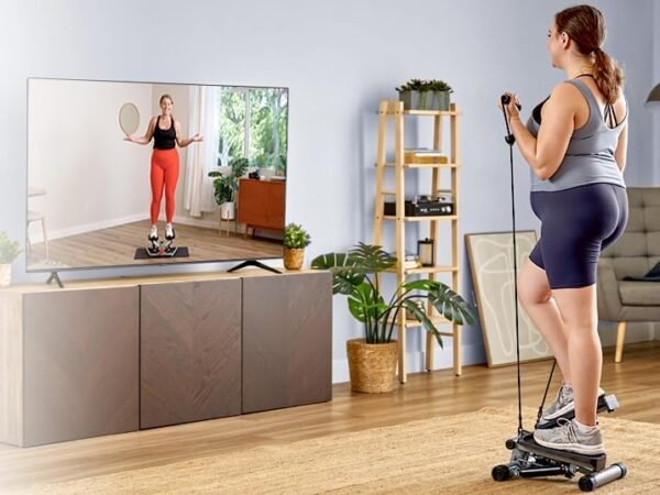 Sunny Health & Fitness Mini Steppers for Exercise at Home, Stair Step Workout Machine with Optional Resistance Bands, Full Body Cardio Equipment, Optional Free SunnyFit App Connection Smart Stepper - Image 9
