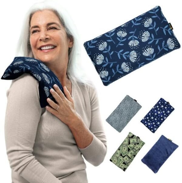 SunnyBay Small Microwave Heating Pad, Microwavable Versatile Chilly/Heated Neck and Shoulder Wrap for Again Ache and Extra, Moist Warmth Cotton-Fleece Pad with Flax Seed Filling, 6x11 in, Whispy Flower - Image 10