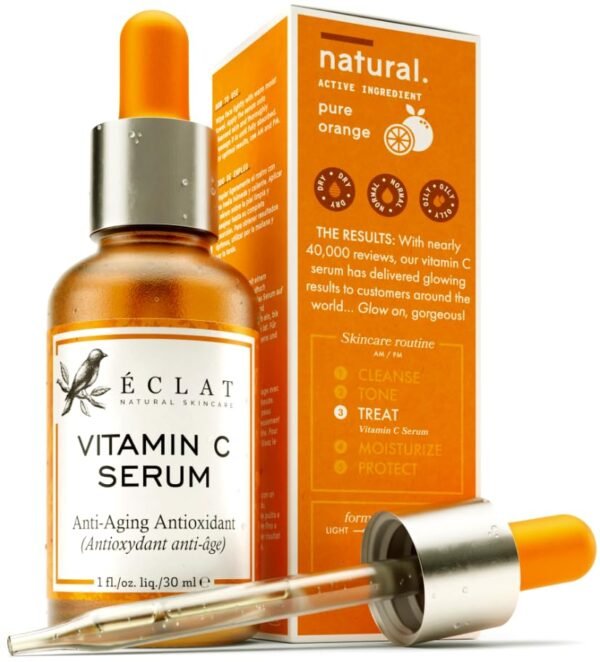 Vitamin C Face Serum - Darkish Spot Serum, Vit C Serum with Hyaluronic Acid, Ferulic Acid, & Vit E - Anti Growing older and Pores and skin Brightening Serum, Pure Vitamin C Serum Pores and skin Care 30 ml - Image 2