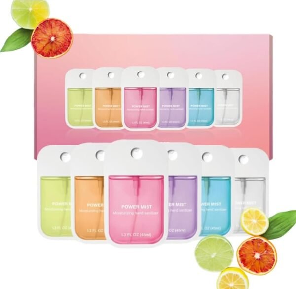 6 Pcs Hand Sanitizer Spray, Transportable Spray Hand Sanitizer Case, Energy Mist Hand Sanitizers for Adults Youngsters, Multi-Taste Journey-Dimension - Image 2