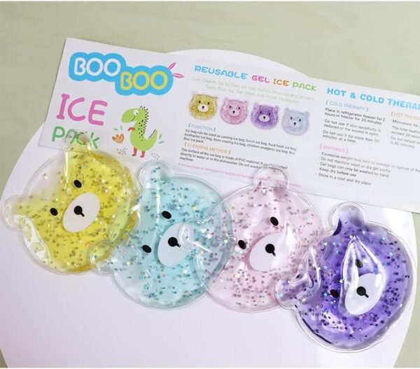 (4 Pcs) Youngsters Reusable Gel Ice Pack, Boo Boo Ice Pack, Cute Kids Gel Ice Pack for Youngsters Accidents, Youngsters Cute Lunch ice Pack, Breastfeeding, Knowledge Tooth, Ache Reduction, Youngsters Fever, Complications - Image 9