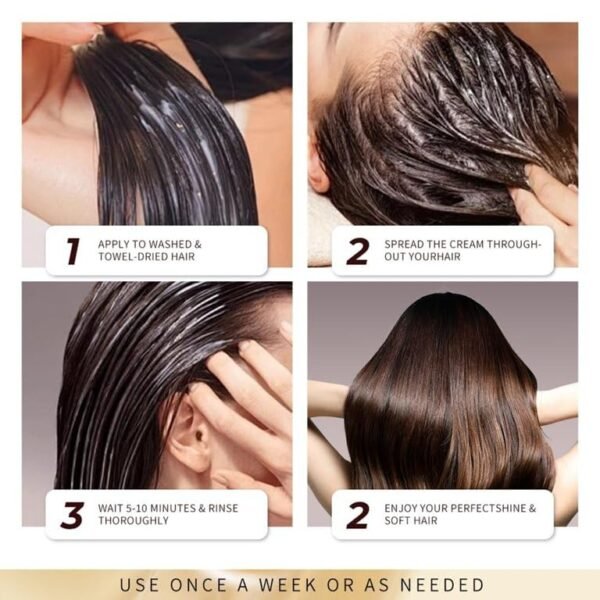 Deep Conditioning Hair Masks, Hair Therapy Masks - Collagen Hair Masks for Dry Broken Hair - Deep Moisturizing Hair Care - Argan Oil Hair Restore Masks - Pure Nourishing Hair Care Masque - Image 4