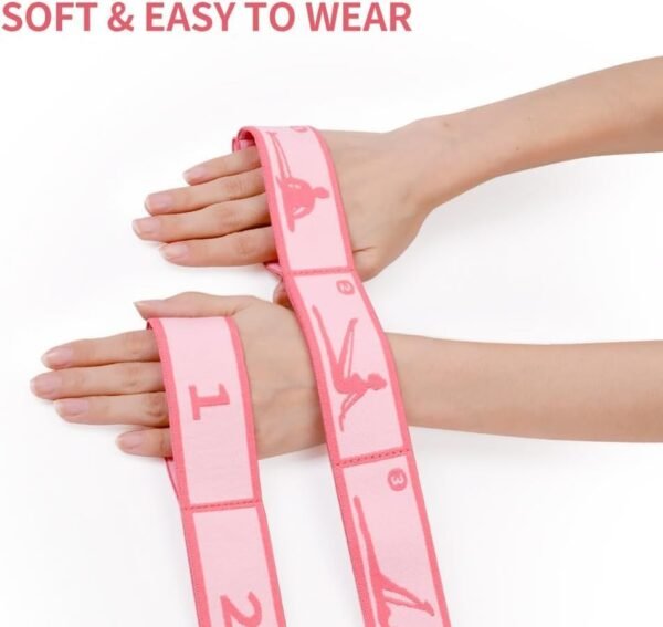 2 PCS Stretching Straps Hamstring Stretcher Gadget Elastic Train Band Leg Train Gear Stretching Strap with Loops for Dance, Pilates, Yoga, Gymnastices, Flexibility Train, Bodily Remedy Stretch Strap 9 Loops - Image 10
