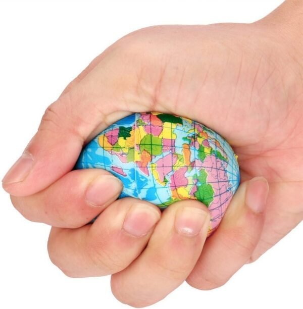 1Pc Blue Squishy Squeeze World Map Globe Palm Ball Gradual Rising Stress Reduction Ball for Birthday Xmas Items Xmas Stocking Fillers Get together Bag Items (7.6CM) - Image 7
