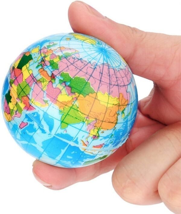 1Pc Blue Squishy Squeeze World Map Globe Palm Ball Gradual Rising Stress Reduction Ball for Birthday Xmas Items Xmas Stocking Fillers Get together Bag Items (7.6CM) - Image 6