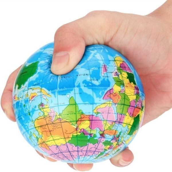1Pc Blue Squishy Squeeze World Map Globe Palm Ball Gradual Rising Stress Reduction Ball for Birthday Xmas Items Xmas Stocking Fillers Get together Bag Items (7.6CM) - Image 3