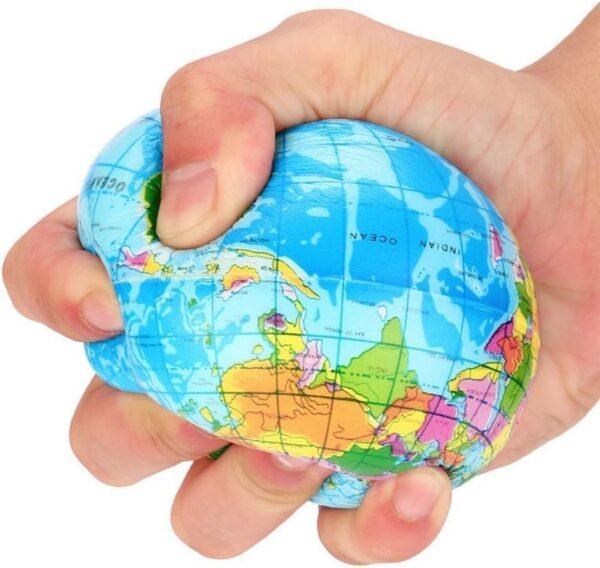 1Pc Blue Squishy Squeeze World Map Globe Palm Ball Gradual Rising Stress Reduction Ball for Birthday Xmas Items Xmas Stocking Fillers Get together Bag Items (7.6CM) - Image 9