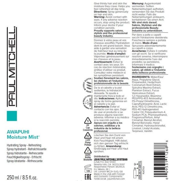 Paul Mitchell Awapuhi Moisture Mist, Hydrating Spray For Hair + Pores and skin - Image 6