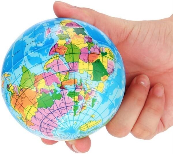 1Pc Blue Squishy Squeeze World Map Globe Palm Ball Gradual Rising Stress Reduction Ball for Birthday Xmas Items Xmas Stocking Fillers Get together Bag Items (7.6CM) - Image 4