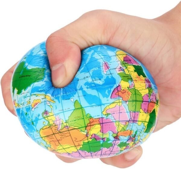 1Pc Blue Squishy Squeeze World Map Globe Palm Ball Gradual Rising Stress Reduction Ball for Birthday Xmas Items Xmas Stocking Fillers Get together Bag Items (7.6CM) - Image 5