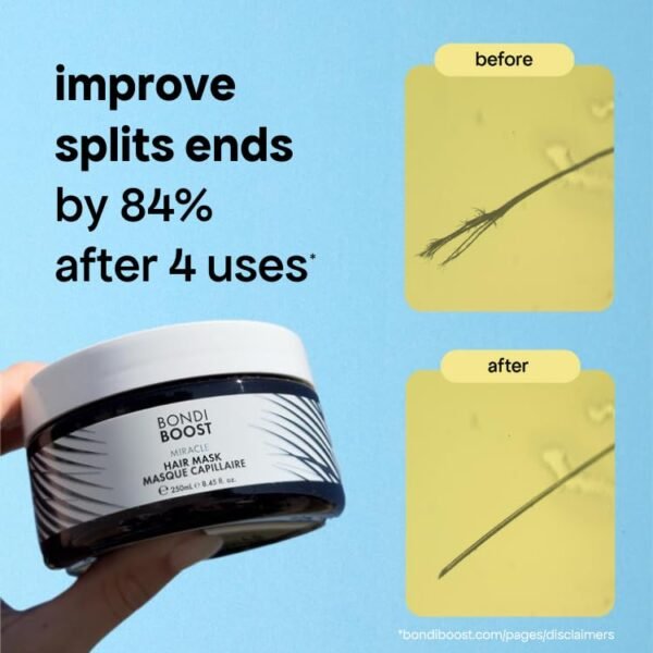 BONDIBOOST Miracle Hair Masks for Broken Hair [8.45 fl oz], Deep Conditioning Hair Masks for Fantastic Hair, Clinically-Confirmed to Enhance Cut up Ends, Argan Oil + Biotinoyl Tripeptide-1 Formulation, Sulfate Free - Image 5