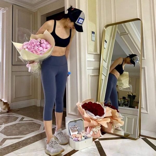 Aoliks Leggings with Pockets for Girls - Excessive Waist Tummy Management Yoga Pants Operating Fitness center Exercise Dance Pants - Image 5