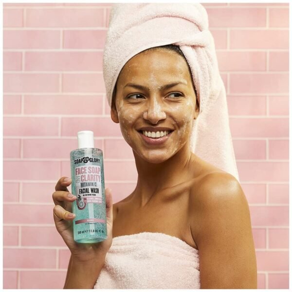 Cleaning soap & Glory Light Exfoliating Face Wash & Vitamin C Cleanser - 3-in-1 Exfoliator, Make-up Remover & Hydrating Facial Cleanser for Clear, Clean & Radiant Pores and skin for All Pores and skin Sorts (350ml) - Image 6